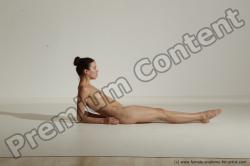 Nude Gymnastic poses Woman White Moving poses Athletic long brown Dynamic poses Pinup